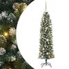 vidaXL Konstgjort smalt jultr&auml;d Gr&ouml;n och Vit 150 cm