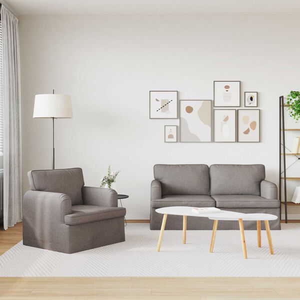 vidaXL Soffa 140cm 2 pcs Taupe Metall