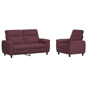 vidaXL Soffset 2 st Lila Tyg