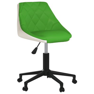 vidaXL Snurrbar matstol grön och vit konstläder