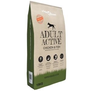 vidaXL Premium Hundmat torr Adult Active Chicken & Fish 15 kg