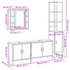 vidaXL Badrumsmöbler set 4 delar rökfärgad ek konstruerat trä
