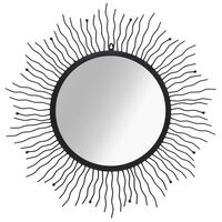 vidaXL Väggspegel sol 80 cm svart