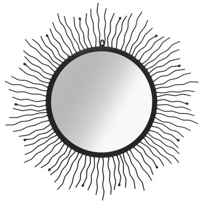 vidaXL Väggspegel sol 80 cm svart