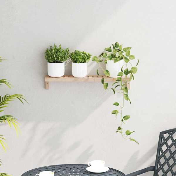 vidaXL Vägghängande ställ Väggmonterad Naturfärg 62 x 10 x 12,5 cm