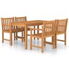vidaXL 5-delad tr&auml;dg&aring;rdsmatgrupp 140x80 cm massiv teak