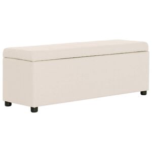 vidaXL B&auml;nk med f&ouml;rvaringsutrymme 116 cm gr&auml;ddvit polyester