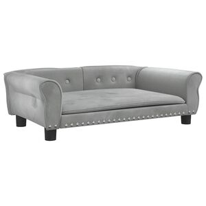vidaXL Hundb&auml;dd ljusgr&aring; 95x55x30 cm sammet