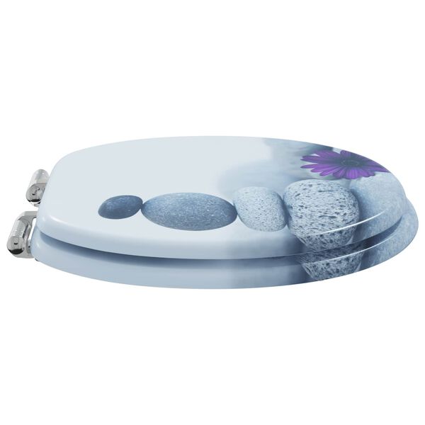 vidaXL Toalettstol Gr&aring; 44 x 38 cm MDF-board