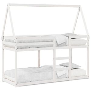 vidaXL V&aring;ningss&auml;ng med tak vit 80x200 cm massiv furu