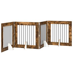 vidaXL F&auml;llbar hundgrind med stativ 4 st R&ouml;kt ek 321 cm