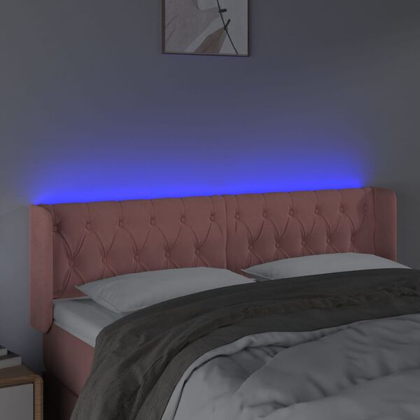 vidaXL S&auml;nggavel LED rosa 163x16x78/88 cm sammet