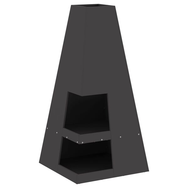 vidaXL Eldstad Svart 50 x 50 x 100 cm St&aring;l