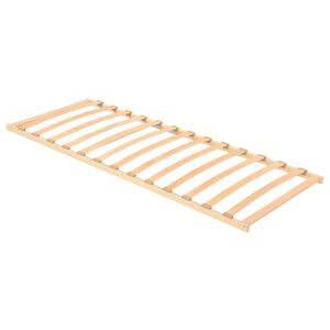 vidaXL Ribbad s&auml;ngbotten Brun 70 x 190 cm Massivt boktr&auml;