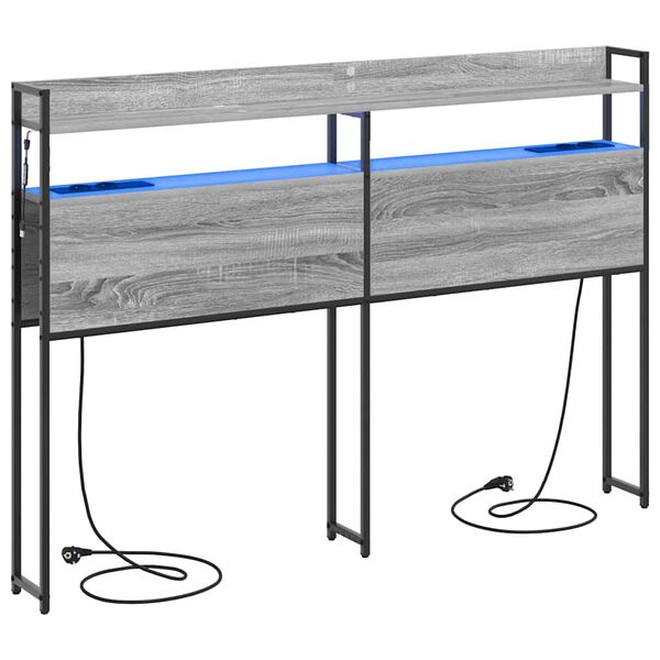 vidaXL F&ouml;rvaringshuvudgavel Gr&aring; sonoma 160 cm Konstruerat tr&auml;