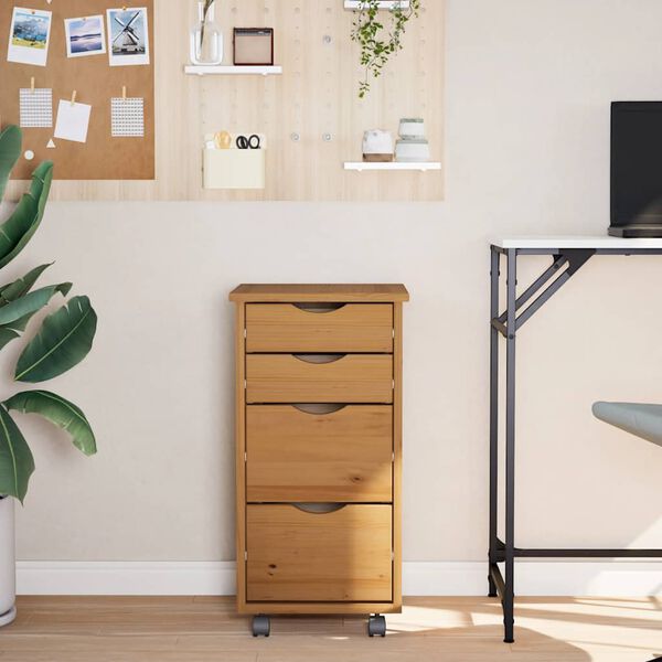 vidaXL Hurts med hjul MOSS honungsbrun massiv furu