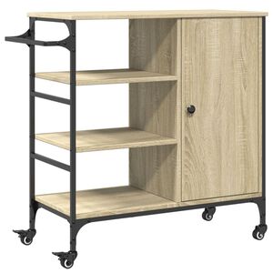 vidaXL K&ouml;ksvagn sonoma-ek 87,5x38,5x84,5 cm konstruerat tr&auml;