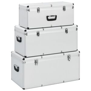 vidaXL F&ouml;rvaringsv&auml;skor 3 st silver aluminium