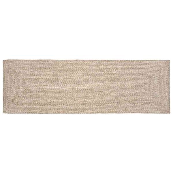 vidaXL Omr&aring;desmattor Rektangul&auml;r Naturlig och vit 60 x 300 cm Jute