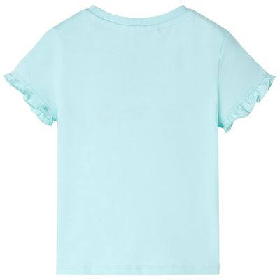T-shirt med korta ärmar för barn ljus aqua 92