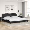 vidaXL Bed "Viana" with Mattress Black 200x200 cm Faux Leather