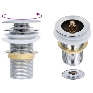 vidaXL Pop-up bottenventil utan &ouml;verfl&ouml;desfunktion krom 6,4x6,4x9,1 cm