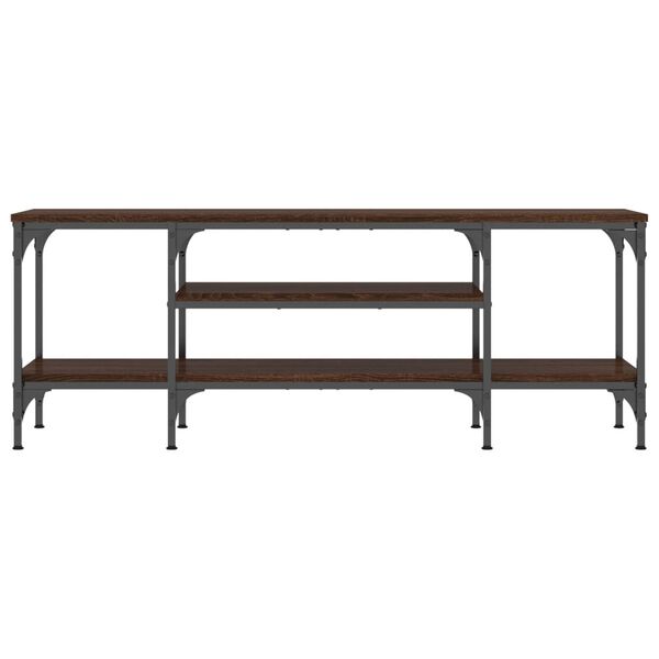 vidaXL Tv-bänk brun ek 121x35x45 cm konstruerat trä & järn
