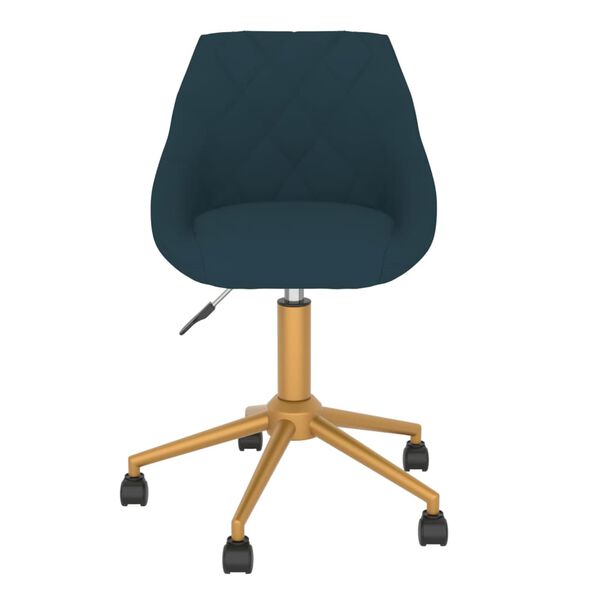 vidaXL Snurrbara matstolar 4 st bl&aring; sammet