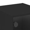 vidaXL Sängskåp med glasdörrar 2 st svart 35x37x35 cm