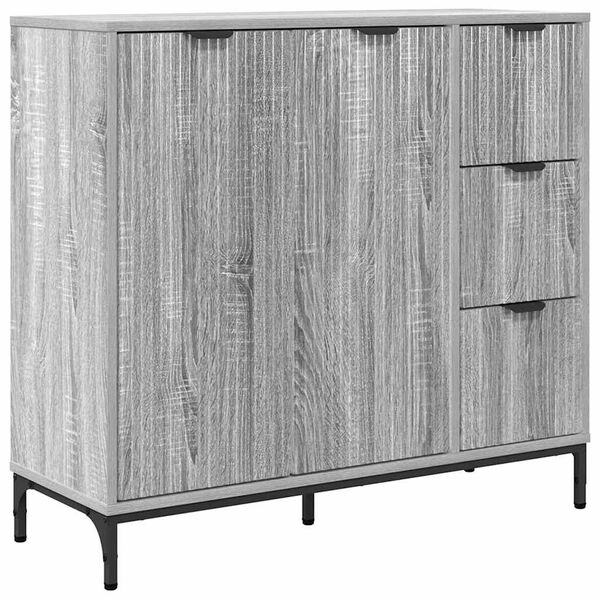 vidaXL Sideboard med l&aring;da Gr&aring; Sonoma 89,5 x 33 x 82 cm Konstruerat tr&auml;