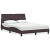 vidaXL Bed with Mattress Dark Brown 140x200 cm Fabric