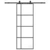 vidaXL Skjutd&ouml;rr med beslag svart 76x205 cm ESG-glas