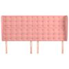 vidaXL Sänggavel med kanter rosa 203x23x118/128 cm sammet