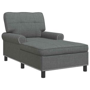 vidaXL Chaise Lounge med kudde M&ouml;rkgr&aring; 91 x 157 x 91 cm tyg