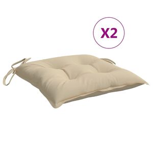 vidaXL Stolsdynor 2 st beige 40x40x7 cm oxfordtyg