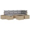 vidaXL Tr&auml;dg&aring;rdsoffset 7 st Beige konstrotting