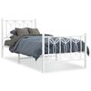 vidaXL S&auml;ngram med huvudgavel och fotgavel vit metall 90x190 cm