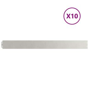 vidaXL Kant f&ouml;r gr&auml;smatta 10 st 10 x 103 cm Rostfritt st&aring;l Silver
