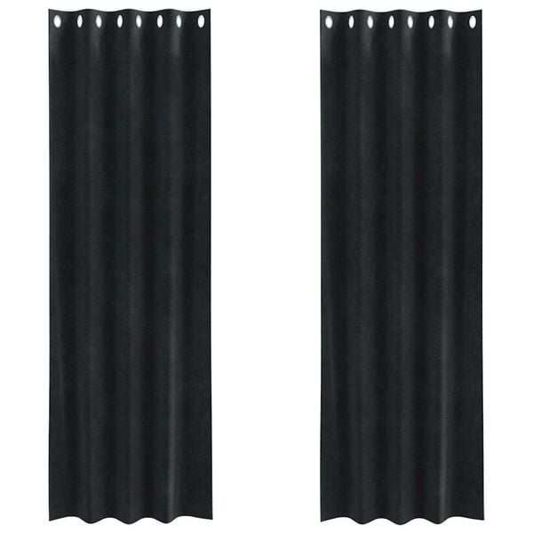 vidaXL Mörkläggningsgardiner 2 pcs Svart 140 x 245 cm Sammet