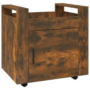 vidaXL Skrivbordsvagn r&ouml;kf&auml;rgad ek 60x45x60 cm konstruerat tr&auml;