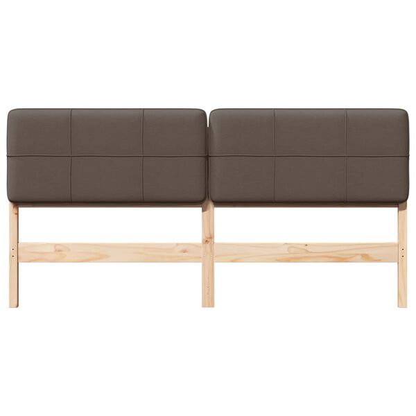 vidaXL Kl&auml;dd s&auml;nggavel Brun och Taupe 200 cm Massiv furu