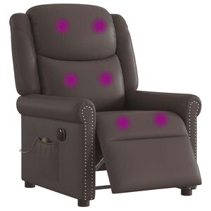 vidaXL Elektrisk massagestol Gl&auml;nsande brunt konstl&auml;der