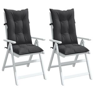 vidaXL Stolsdynor h&ouml;gt ryggst&ouml;d 2 st melerad antracit 120x50x7 cm tyg