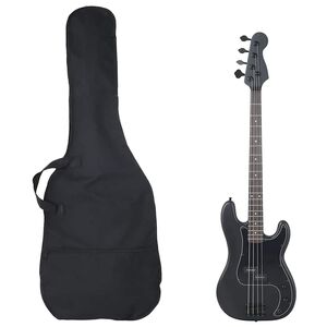 vidaXL Elektrisk basgitarr f&ouml;r nyb&ouml;rjare med v&auml;ska svart 4/4 46"