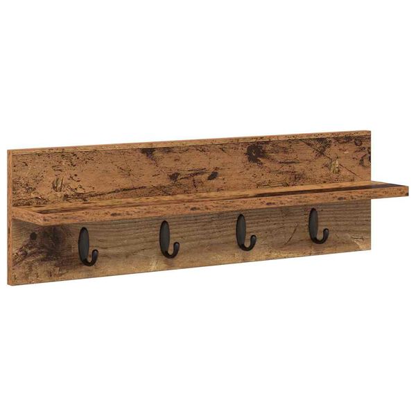 vidaXL V&auml;ggmonterad Kl&auml;dh&auml;ngare Gammalt tr&auml; 60 x 10,5 x 18 cm