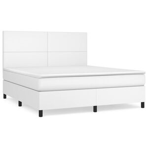 vidaXL Rams&auml;ng med madrass vit 180x200 cm konstl&auml;der