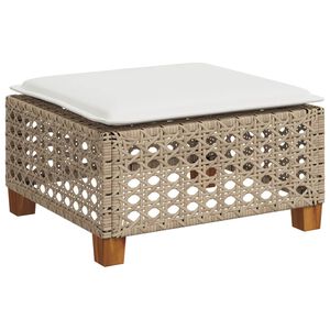 vidaXL Tr&auml;dg&aring;rdspall med dyna beige 63,5x56x32 cm konstrotting