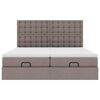 vidaXL Ottoman sängram med madrasser taupe 200x200 cm tyg