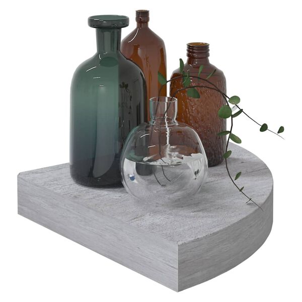 vidaXL Sv&auml;vande h&ouml;rnhyllor 4 st betonggr&aring; 25x25x3,8 cm MDF