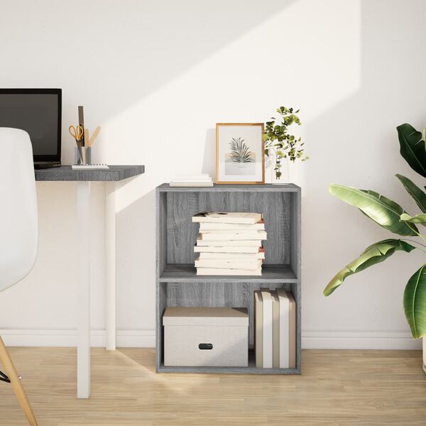 vidaXL Bokhylla gr&aring; sonoma 60x30x77 cm konstruerat tr&auml;